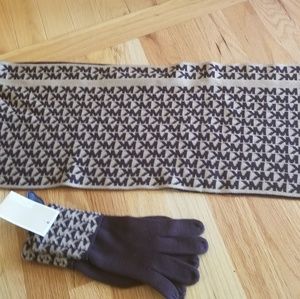 Michael Kors scarf and gloves set